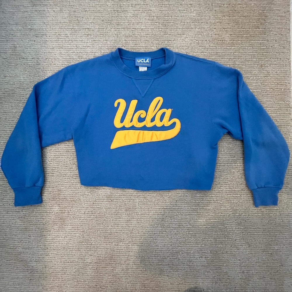 UCLA Bruins Blue Vintage Long Sleeve Crop Top Youth M